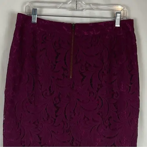 CAbi  Sheer Burgundy Lace BalletCore Party Event Pencil Skirt NWOT