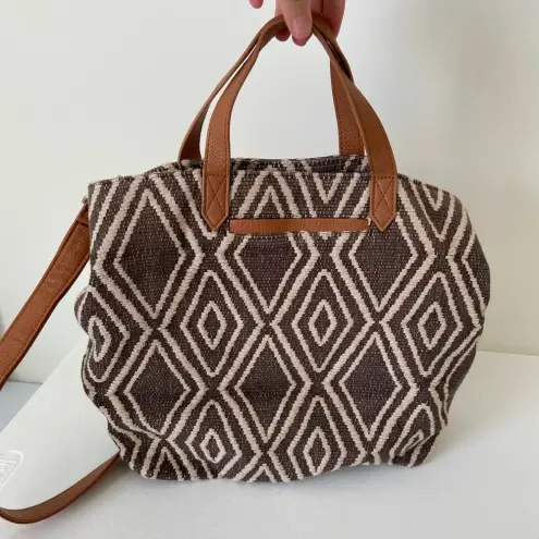 EUC | Thirty One retro hobo style cotton tapestry crossbody hand bag purse Brown