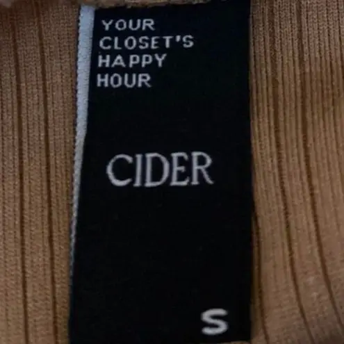 Cider Tan Ribbed Knit Sleeveless Cami Camisole Tank Midi Bodycon Dress Size S