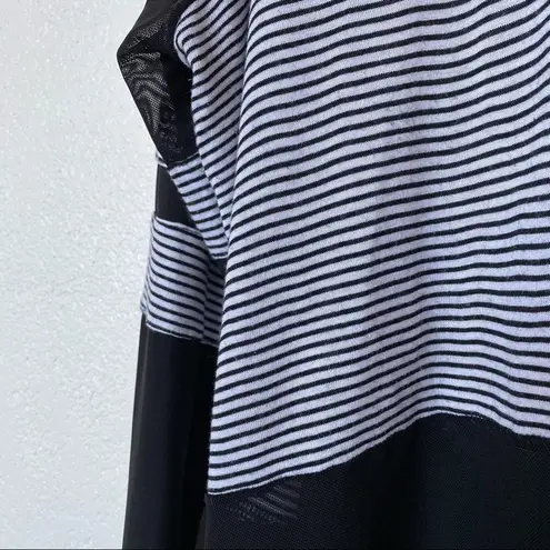 LF  Stores Emma & Sam Mesh Stripe Oversized Hoodie Size Small