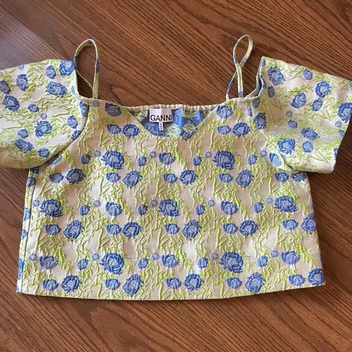 Ganni Floral Jacquard Off the Shoulder size 8/10