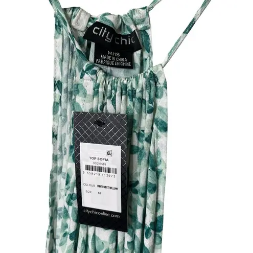 City Chic  Sofia Top Floral Blouse Halter Mini  Green Women’s Plus Size 18 New