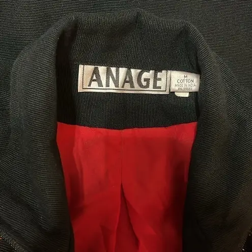 VINTAGE Boho Jacket Women’s Medium Front Zip Embroidered Sequin Floral Anage Black