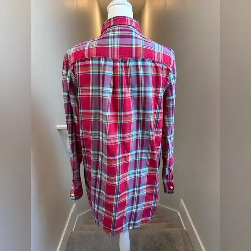 Lauren Ralph Lauren Women's Red Plaid Flannel Shirt Lauren Jeans Co Size Small