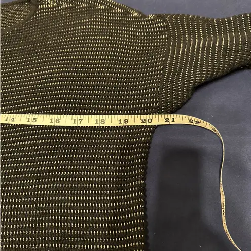 Eileen Fisher Women’s  Organic Linen/Cotton Long-Sleeve Box Top black‎ and tan