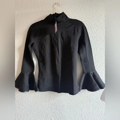 Chicwish Chic Black blouse with Ruffle Sleeves Size S