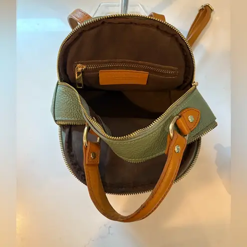 Divina Firenze Green Italian Leather Mini Backpack Crossbody Bag