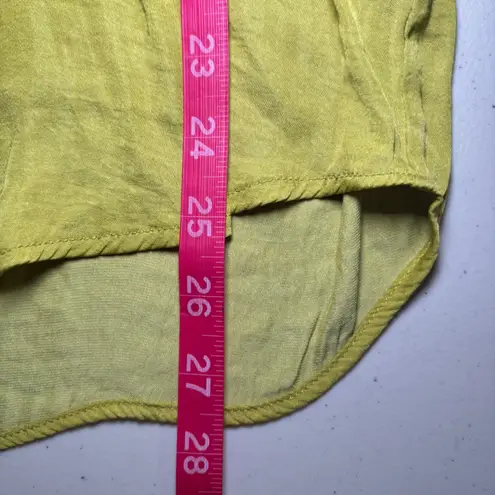 Maison D'Amelie Paris Lime Green Faux Silk Short Sleeve Top L Large Lightweight
