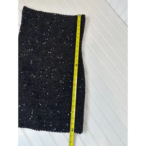 Hot & Delicious Black Strapless Sequined Mini Dress Glam Party Cocktail Size M