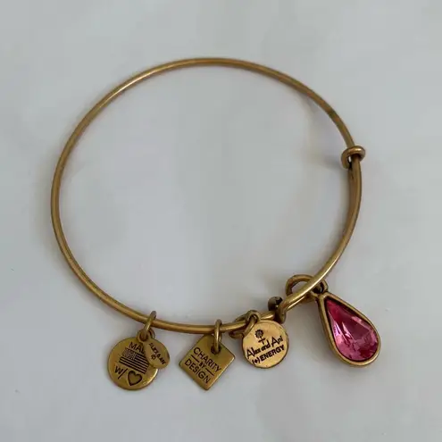 ALEX AND ANI  Gold Tone Pink Jewel Adjustable Bracelet