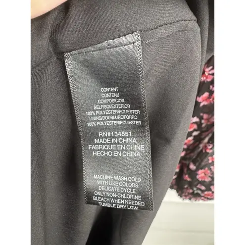 Charles Henry Midi Dress Women Small Black Pink Peasant Prairie Cottage Boho