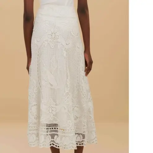 Farm Rio NWT  White Swan Lake Guipure Midi Skirt Size S - Image 2