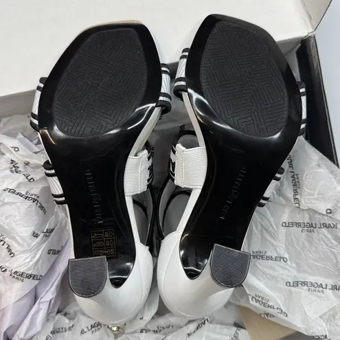 Karl Lagerfeld PARIS Women's Careliz Strappy Sandals- Size 7.5- Bright White