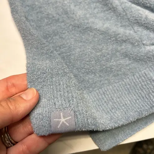 Barefoot Dreams Blue Cozychic Ultra Lite Short Sleeve Zip Up Hoodie