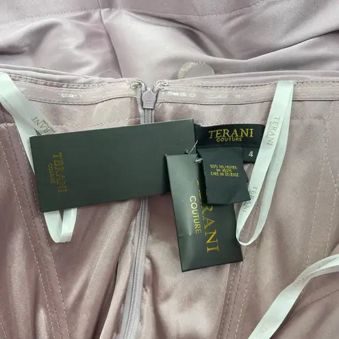 Terani Couture Floral Off Shoulder Long Gown Mauve Size 4 2021E2799