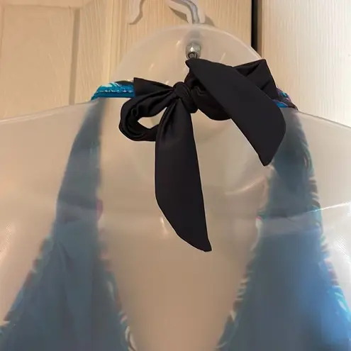 Free Country Womens Tankini Swim Top Halter Tie Multicolor Swirl Pattern Medium