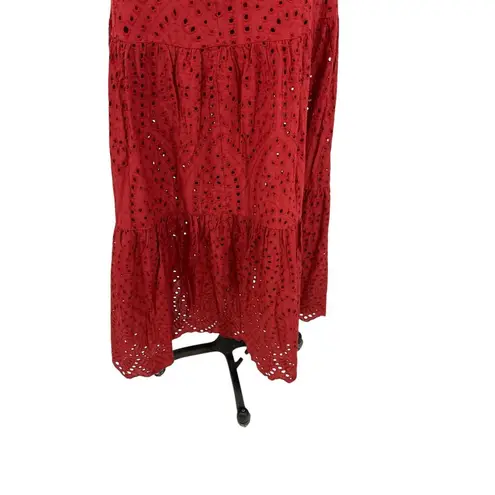 Astra Signature Julie Ruffle Lace Bandeau Tiered Maxi Skirt Set Size 16 Red