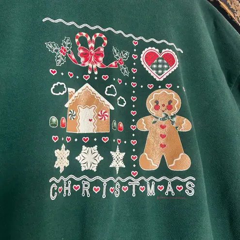 Santee Vintage 90’s Christmas Sweater mock neck Green Size XL