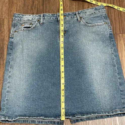 Paris Blues Vintage Denim Faded Skirt Factory Washed Blue Size 13