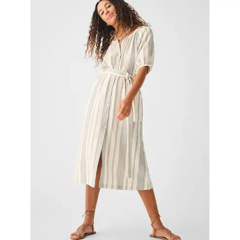 Faherty Dream Cotton Gauze Carmel Dress Size Medium Organic Cotton Midi Casual