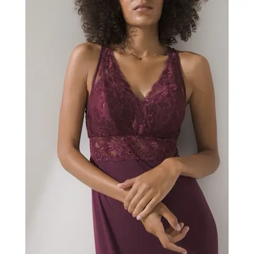 Soma Cool Nights Lace Trim Jersey Knit Midi Gown Slip Dress Size XL Cozy Luxury