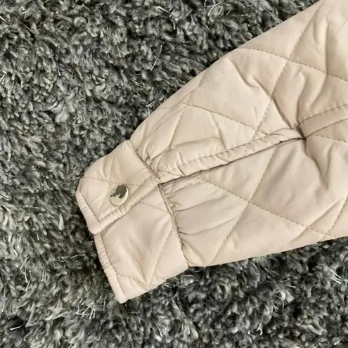Brave Soul Diamond Quilted Belted Jacket in Stone, Size 8