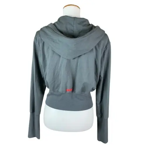 House ID Gray Zip Up‎ Hoodie Cropped Sweatshirt Athleisure Streetwear Large