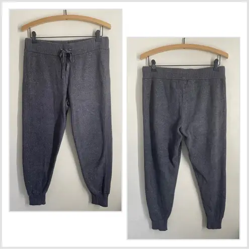 Barefoot Dreams CozyChic Ultra Lite Rib Trim Jogger Pant Carbon Grey Metallic M