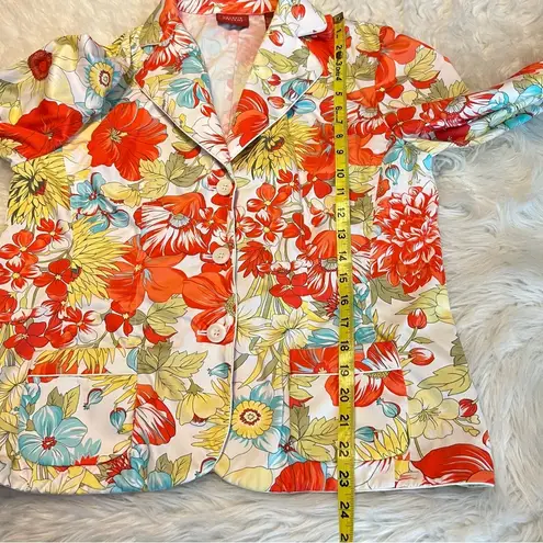 Valerie Stevens  Vibrant Multicolor Floral Blazer Jacket Women’s Size Small