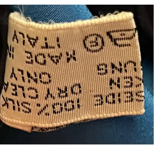 Must de Cartier Blue Silk Scarf with a chain motif Vintage 82 cm