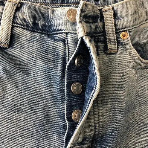 BBJ Los Angeles Womens Jeans Button Fly High Rise Acid Wash 7/28 Blue Size undefined