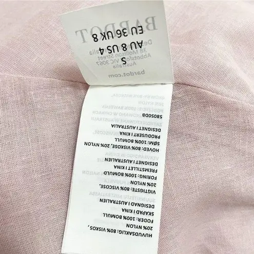 Bardot NWT Zelina Long Sleeve Mini Dress Corset Bodice Pink Floral Size 4 NEW