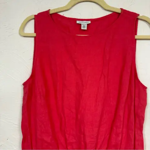 Saks 5th Avenue Saks Fifth Ave Pink Coral Linen Sleeveless Mini Dress Womens M Beachy Casual
