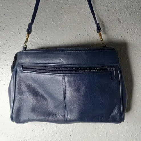 Amanda Smith Bag Genuine Supple Leather Crossbody Minimalist in Dark Navy 10x7