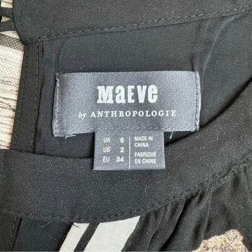 Maeve  by Anthropologie Womens Bergenia Cropped Jumpsuit 2 Black Pink Green White