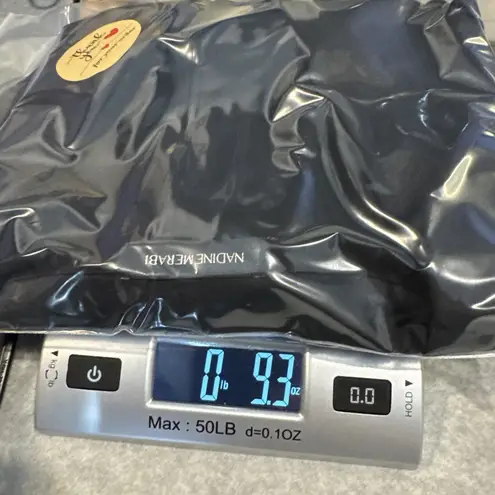 Nadine Merabi Top Womens XL Black Silk Touch Polyester Feather Cuffs Whimsigoth