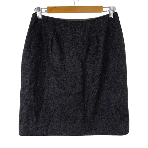 Ralph Lauren  Charcoal Gray 100% Wool Mini Pencil Skirt Lined Side Zipper Size 10