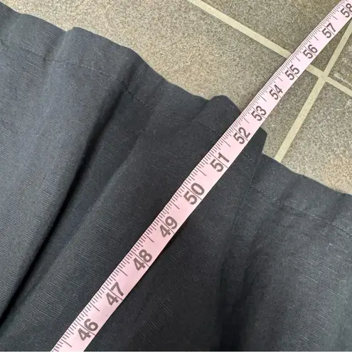 Pact Canopy Linen Blend Tank Midi Dress Smocked Breathable Organic Black Small S