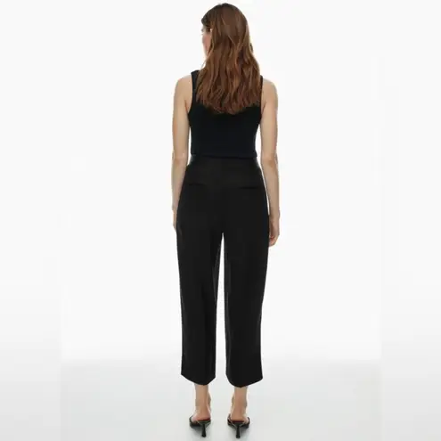 Aritzia Wilfred Black Cropped Satin Trouser Pants Size 6 Minimalist Evening