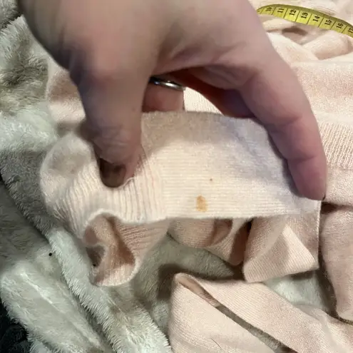 CRUSH. Cashmere Ribbed Knit Wrap Sweater Light Pink Size 2 Light Weight See Pics