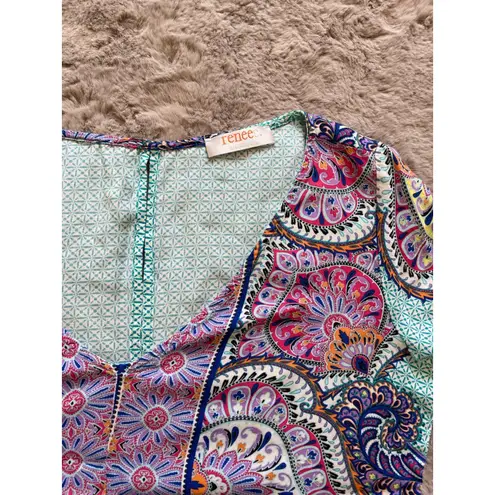 Renee C. Made in U.S.A Stitch Fix Sleeveless Blouse SIZE S Color Cyan Purple