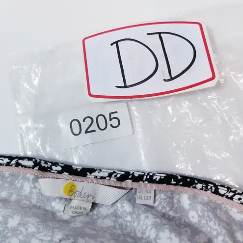 Boden Floral Print Long Sleeves Midi Jersey Dress with Side pockets Black Size 10