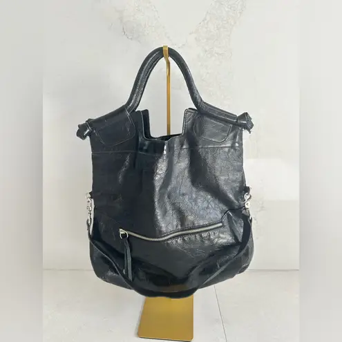Foley + Corinna's downtown tote crossbody in black with silver hardware