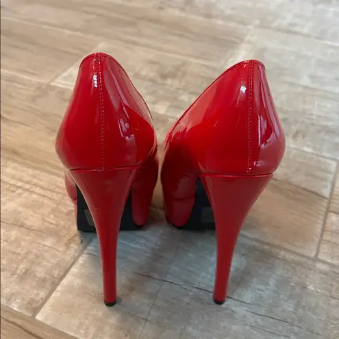 Ellie Stiletto Pumps Sexy Red Patent Leather 6.5”Heels Size 7