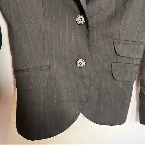 United Colors Of Benetton 2 Button Blazer Black Pinstripe