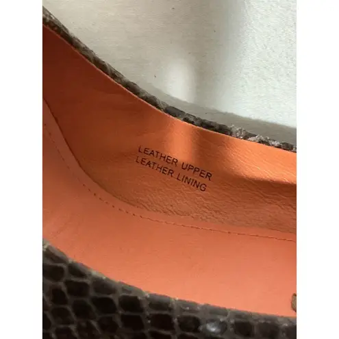 Woman’s Via Spiga Brown Snakeskin Platform Heels Slip On 6.5 M Brown Leather