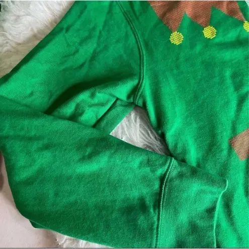 Green elf ugly Christmas sweater L holidays festive Size L