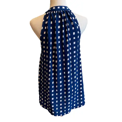 Mud Pie Blue White Geometric Blouse Sleeveless M