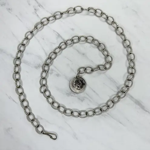 George Washington Coin Charm Chain Belt XS/Small (S) Y2K ✨ Silver