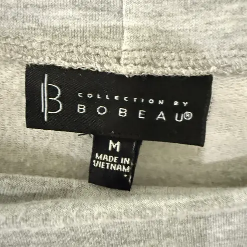 Bobeau Gray Sweatshirt with Embroidered Flowers Size M Mock Neck